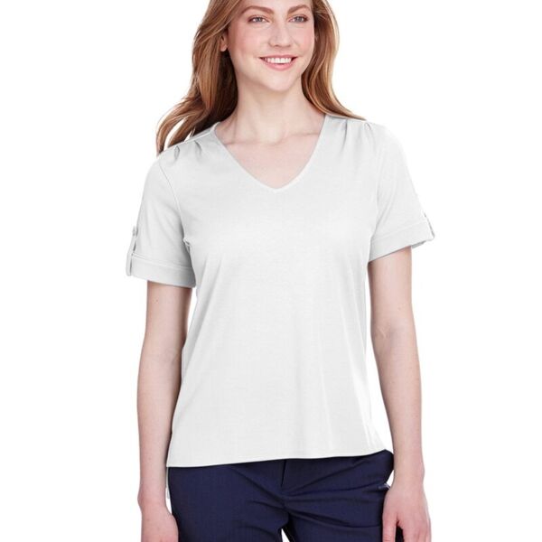 Women's CrownLux Performance® Plaited Rolled Sleeve Shirt Thumbnail
