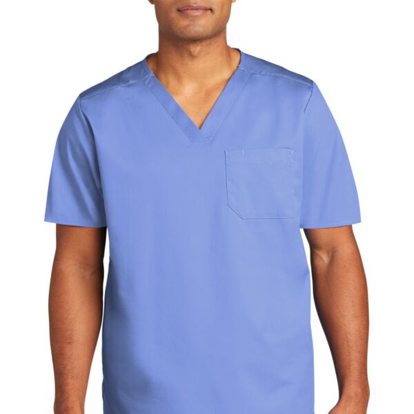 Unisex WorkFlex ™ Chest Pocket V Neck Top Thumbnail
