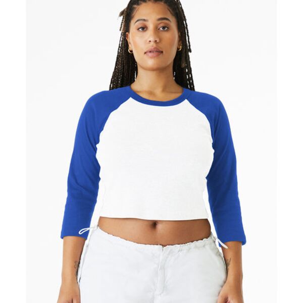 Ladies' Micro Ribbed 3/4 Raglan Baby Tee Thumbnail